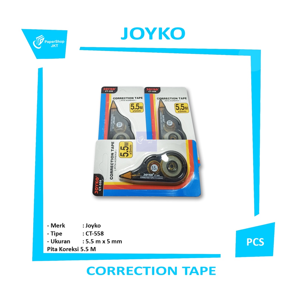 

Joyko Correction Tape CT - 558 - TipEx Kertas - Pcs