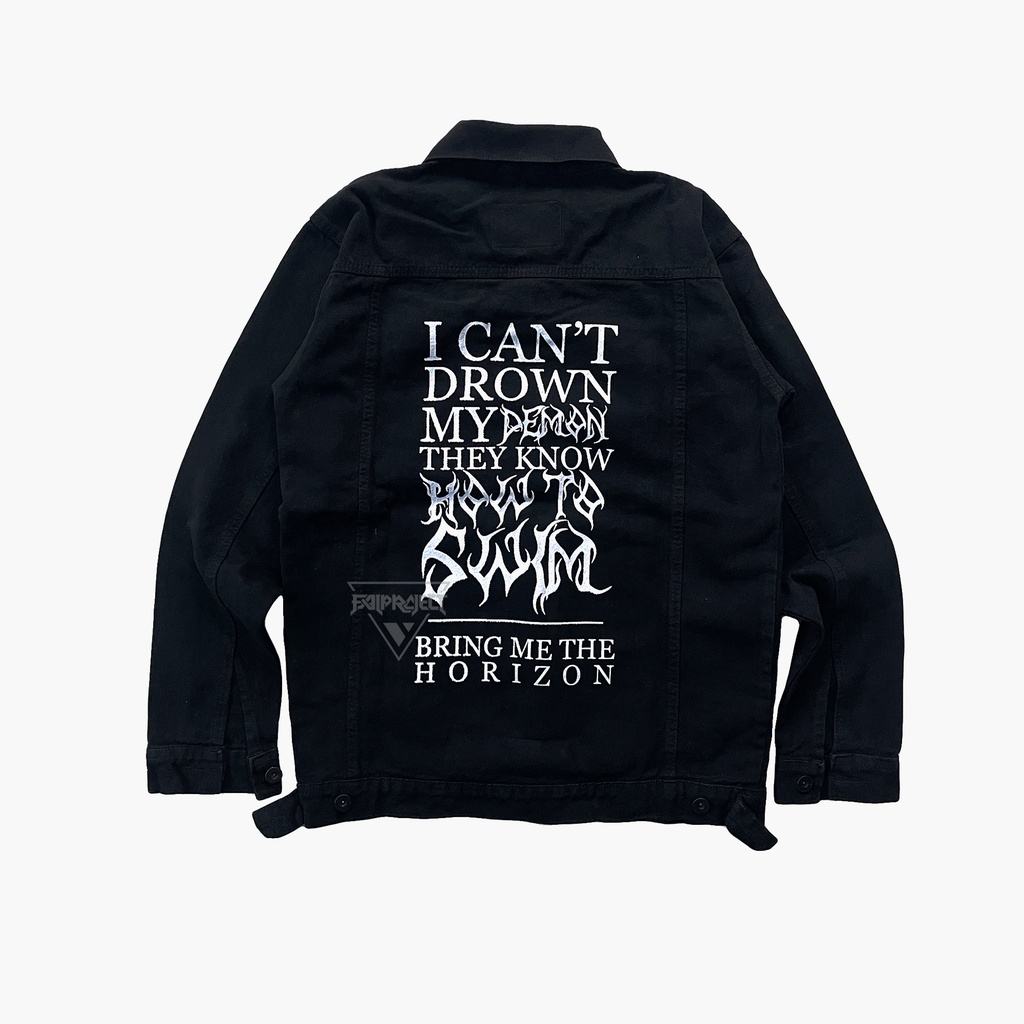 jacket denim sablon jaket jeans patch bordir bring me the horizon DENGAN DESAIN YANG KECE HABIS