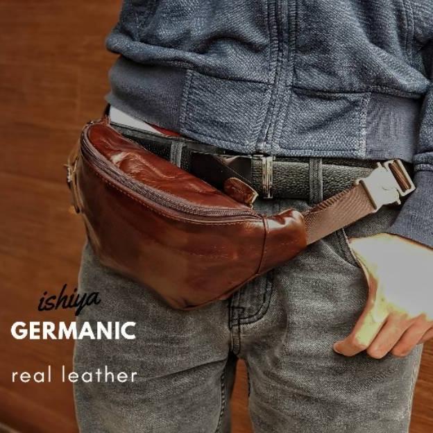 ASLI Tas Pria Dompet Wanita Pinggang Hp GERMANIC- KULIT Kecil -ISHIYA