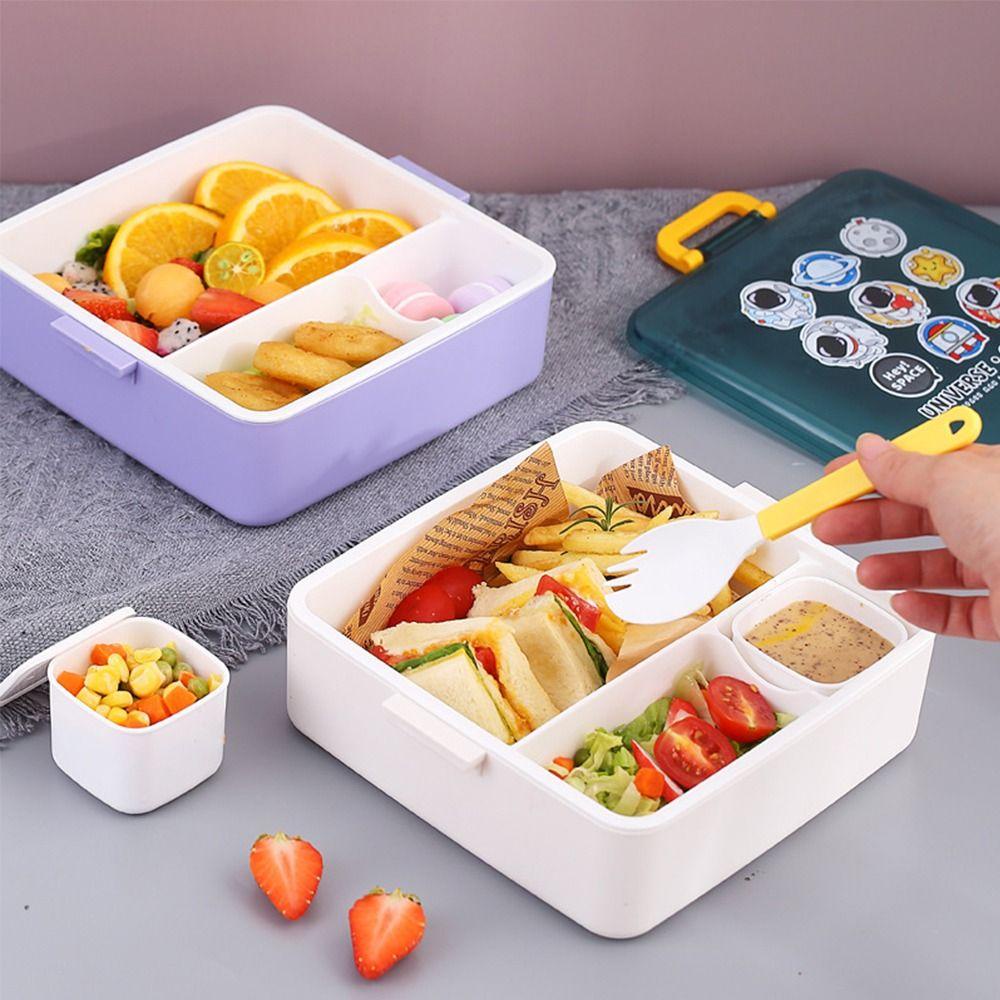 Top Lunch Box Microwavable Space Motif Astronot Untuk Pelajar Pekerja Kantor 13.Wadah Makanan L