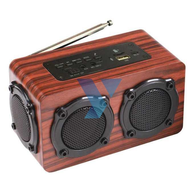 Kingneed Bluetooth Speaker FM Radio Wood Design - S409 ( Al-Yusi )