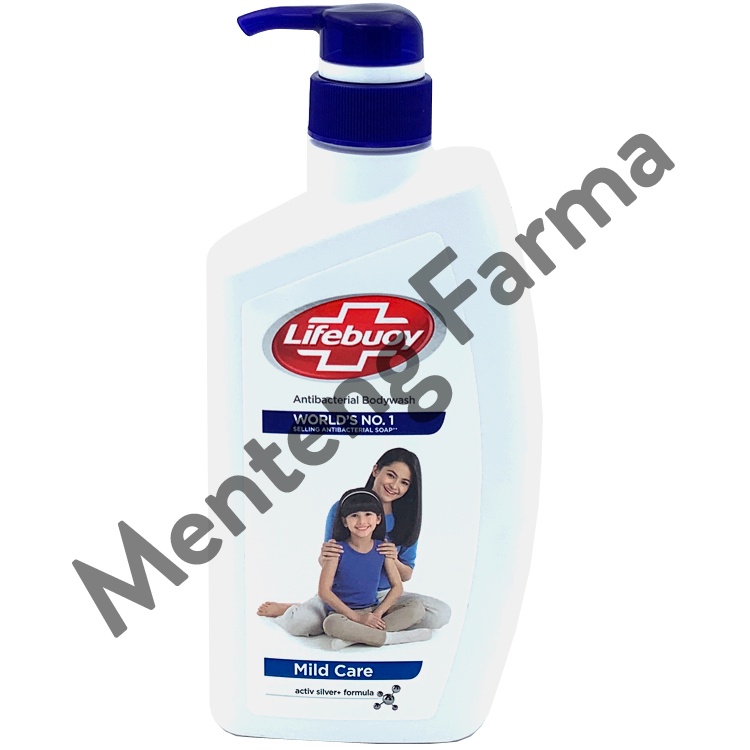 Lifebuoy Sabun Mandi Cair Pump Mild Care 500 ML - Sabun Antibakteri ActivSilver dan Milk Cream