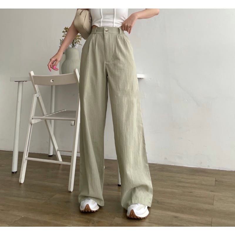 Beatrix Pants 1103 - Celana Kulot Linen Crinckle Highwaist I Celana Basic