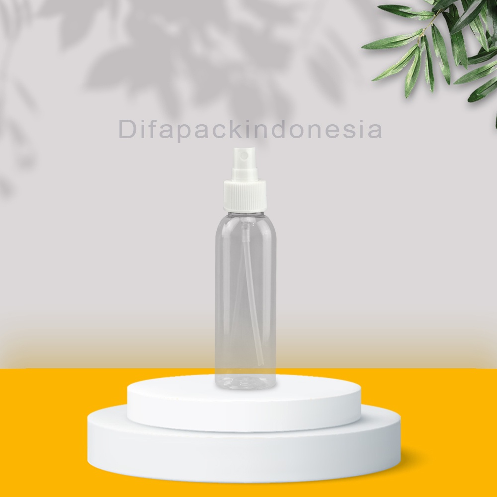 botol PET spray 100ml tutup putih body natural