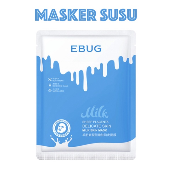 Masker Wajah Bioaqua EBUG / EBUG Susu Cows Milk Facial Sheet Mask Masker Wajah 1 Pcs