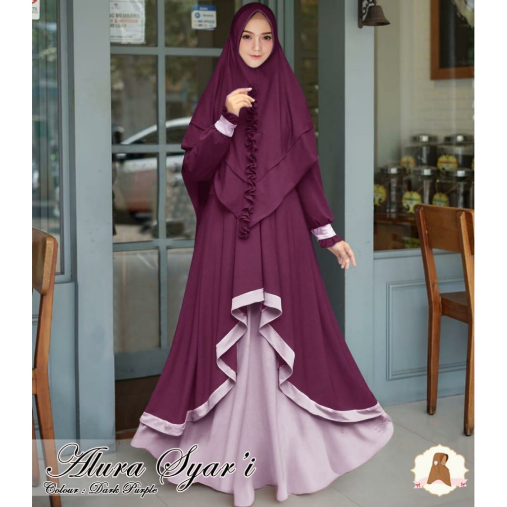 LD 110-140 Gamis Brokat Jumbo ALURA Baju Pesta Brukat Big size XXXXL Polos Mewah