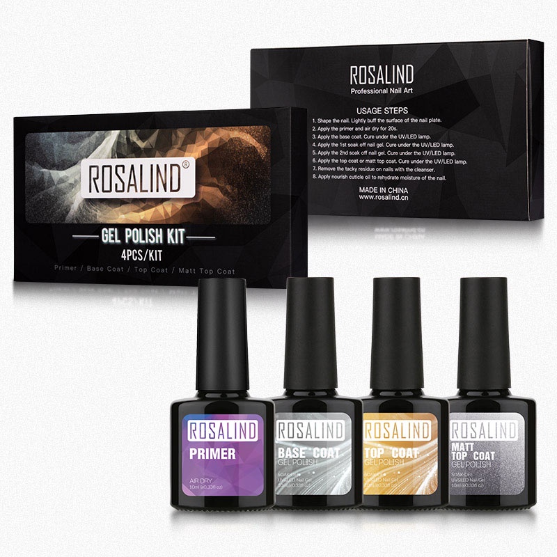 ROSALIND / ROSALIND Base Coat / Top Coat Nail Gel UV LED /Primer/ Dehidrator / PEEL OFF