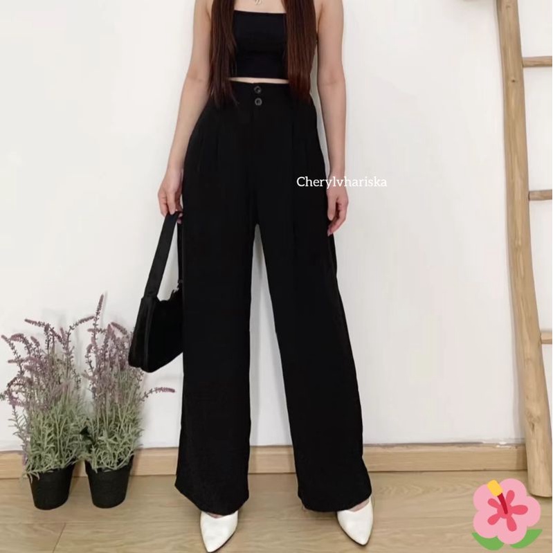 celana kulot wanita highwaist premium Korean style anti kusut