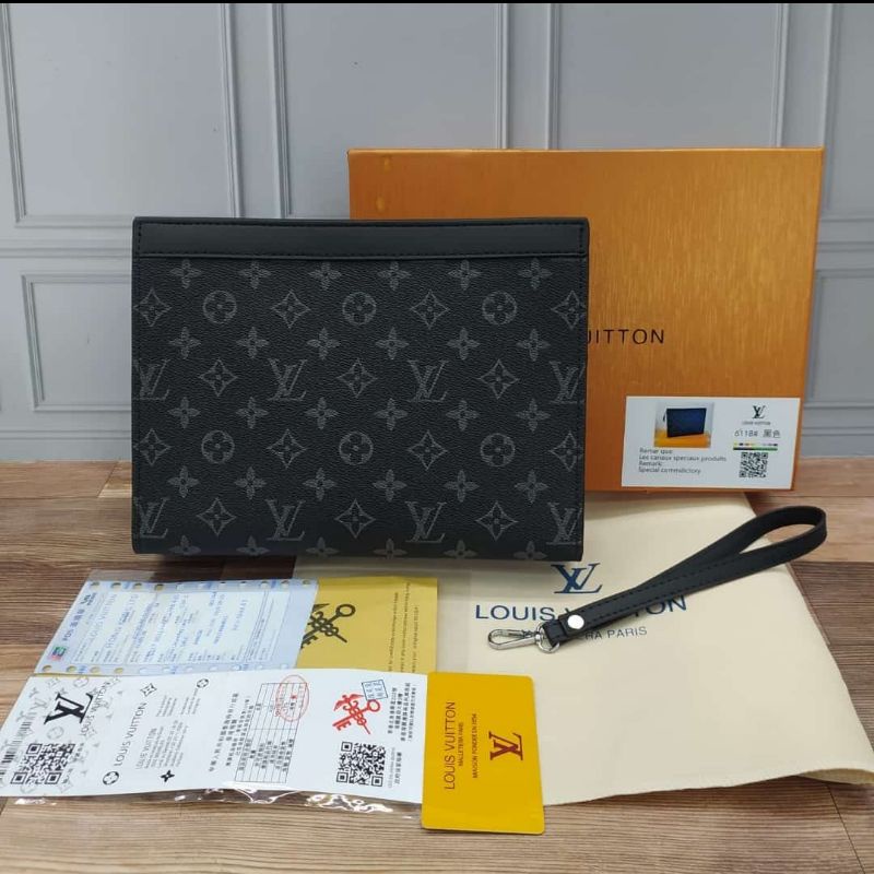 HAND BAG LV PRIA DAN WANITA CLUTCH LV EMBOS TAS TANGAN LOUIS VUITTON CLUTCH PRIA