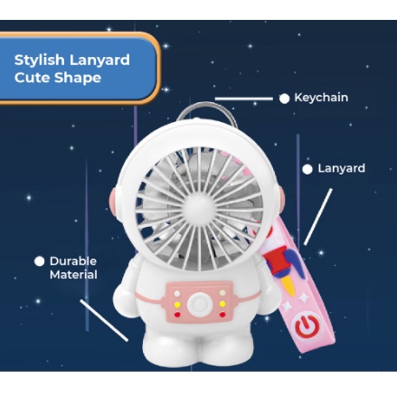 DS MF 6817 Kipas Angin Mini Astronaut Cute Fan USB Charge / Kipas Genggam Portabel Karakter Astronot