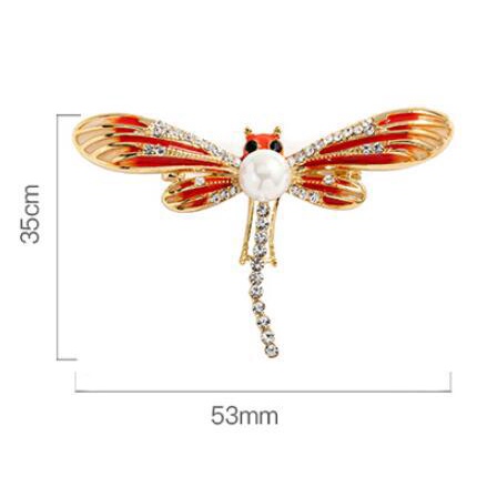Bros Pin Bentuk Capung Aksen Mutiara Dan Berlian Gaya Korea Untuk Sweater