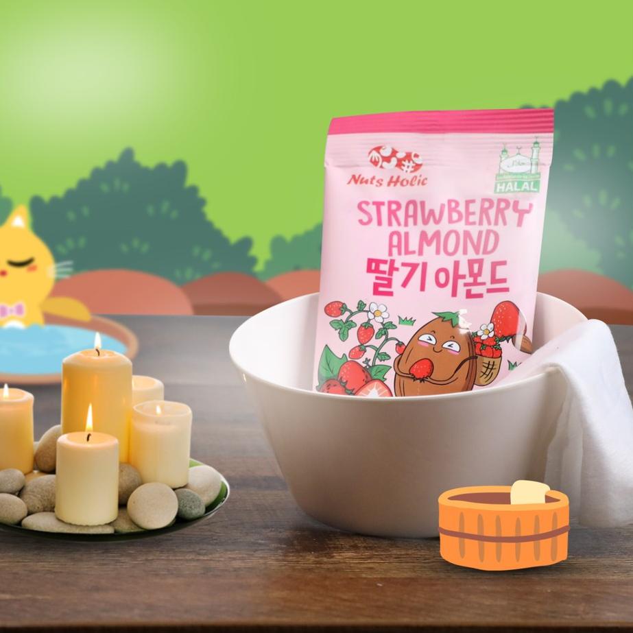 

7o2Nc--BUY 1 GET 1 FREE NUTS HOLIC Strawberry Almond 1 PACK (isi 8 pcs) 30gr