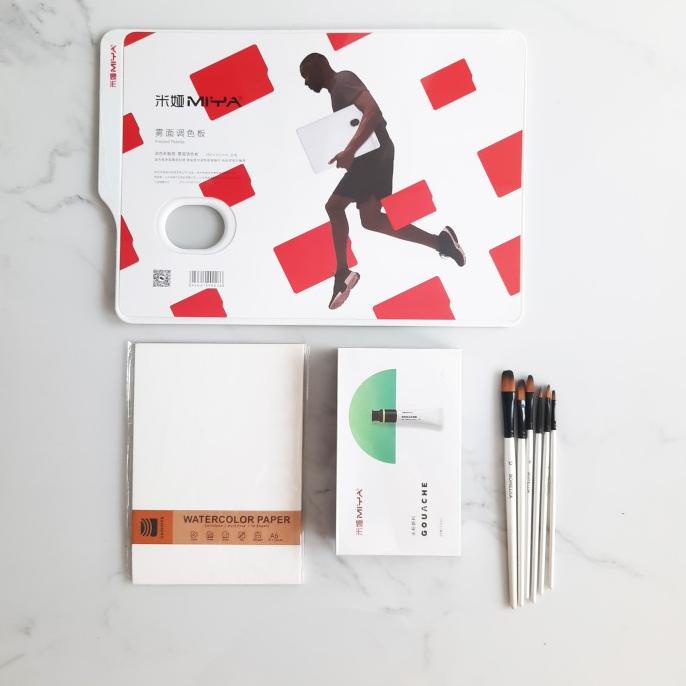 

Beginner Gouache Kit Set / Paket Peralatan Melukis untuk Pemula