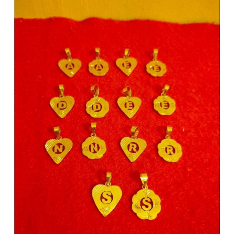 bandul kalung mirip emas 24k, bandul huruf murah
