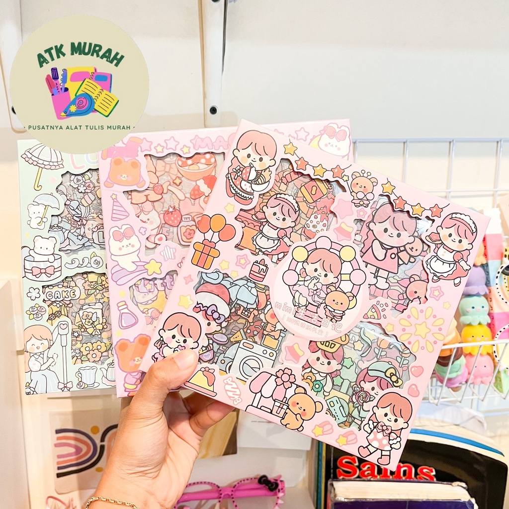 

Box Stiker Senmu isi 100 lembar waterproof Anti Air sticker hadiah kado unik lucu mainan anak