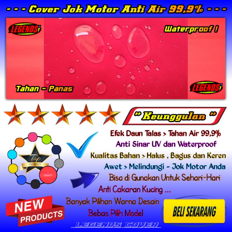 Sarung cover Jok Motor Murah NMAX PCX ADV LEXI ADV AEROX Vespa Beat Genio Cover Jok anti air Waterproof UNIVERSAL - COD Terlaris