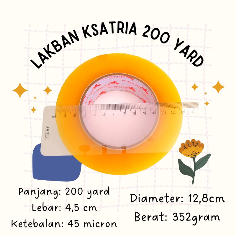 

Lakban Packing Ksatria Bening 200 yard Solasi Besar Tape Selotip