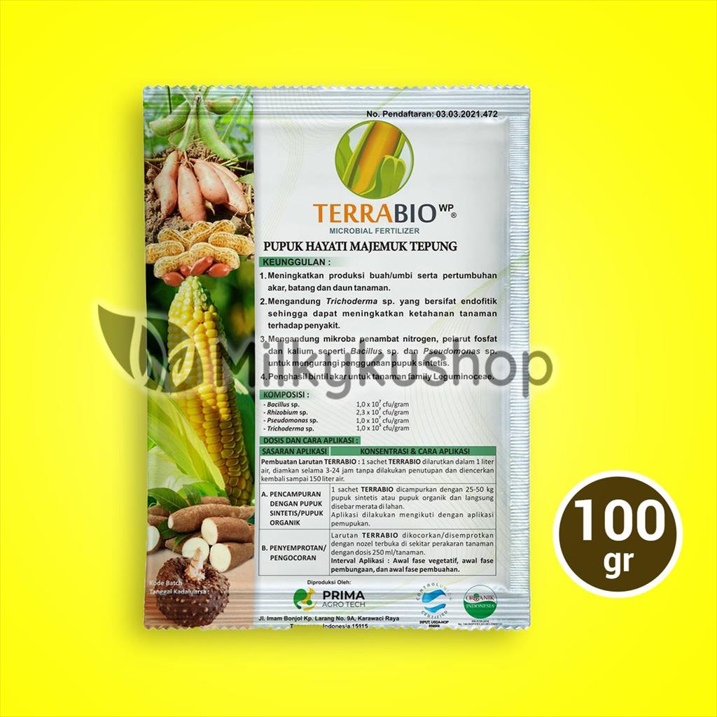 PUPUK HAYATI TERRABIO WP 100 GRAM PER SACHET KEMASAN PABRIK