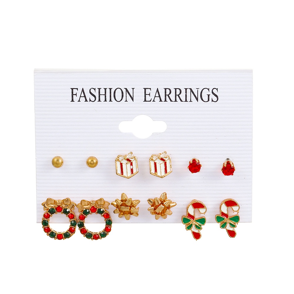 Set Anting Desain Bunga Salju Rusa Natal Untuk Wanita