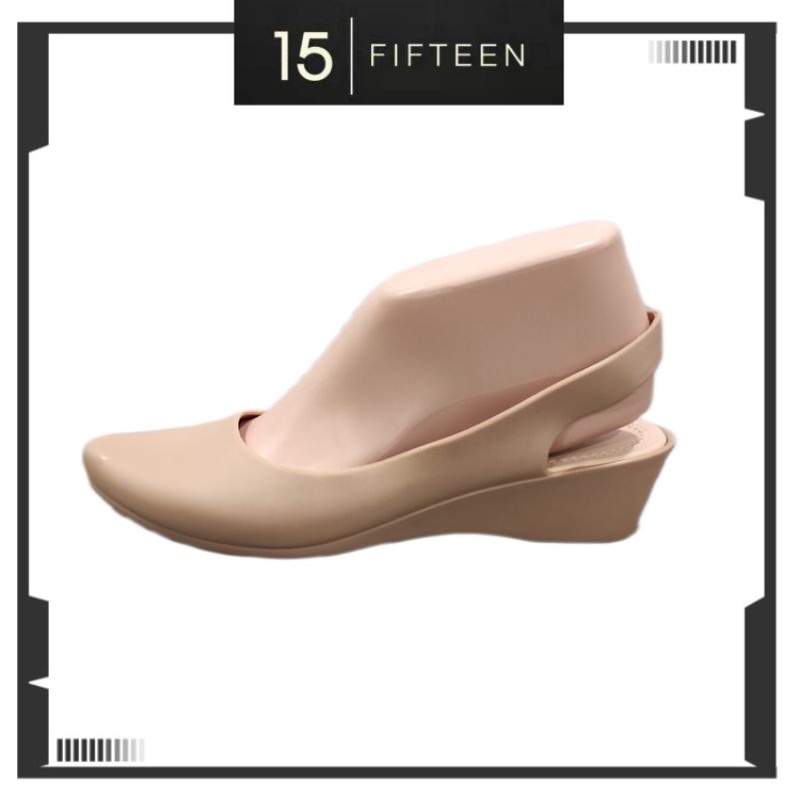 15 SHOP --- Collin - Sepatu Wedges Tinggi 4 cm Sepatu Jelly Wanita Slip On / Work shoes - B126