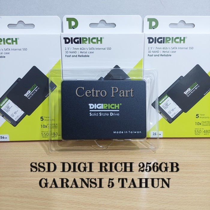 SSD DIGI RICH 256GB 2.5 Inch / 7mm SLIM 6.0Gb/s SATA 3 Internal SSD