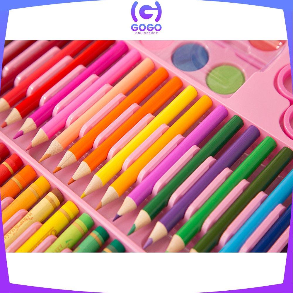 GOGO-A28 Crayon Set Pensil Warna Isi 150PCS / Alat Tulis Colouring Book / Peralatan Gambar Lukis Mewarnai Anak