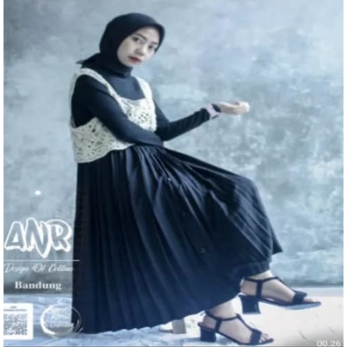 ROK PANJANG/ROK MUSLIN ANAK/ROK PLISKER REMPEL BESAR BAHAN CREFEE UNTUK ANAKUSIA 3-4-5-6-7-8-9-10-11