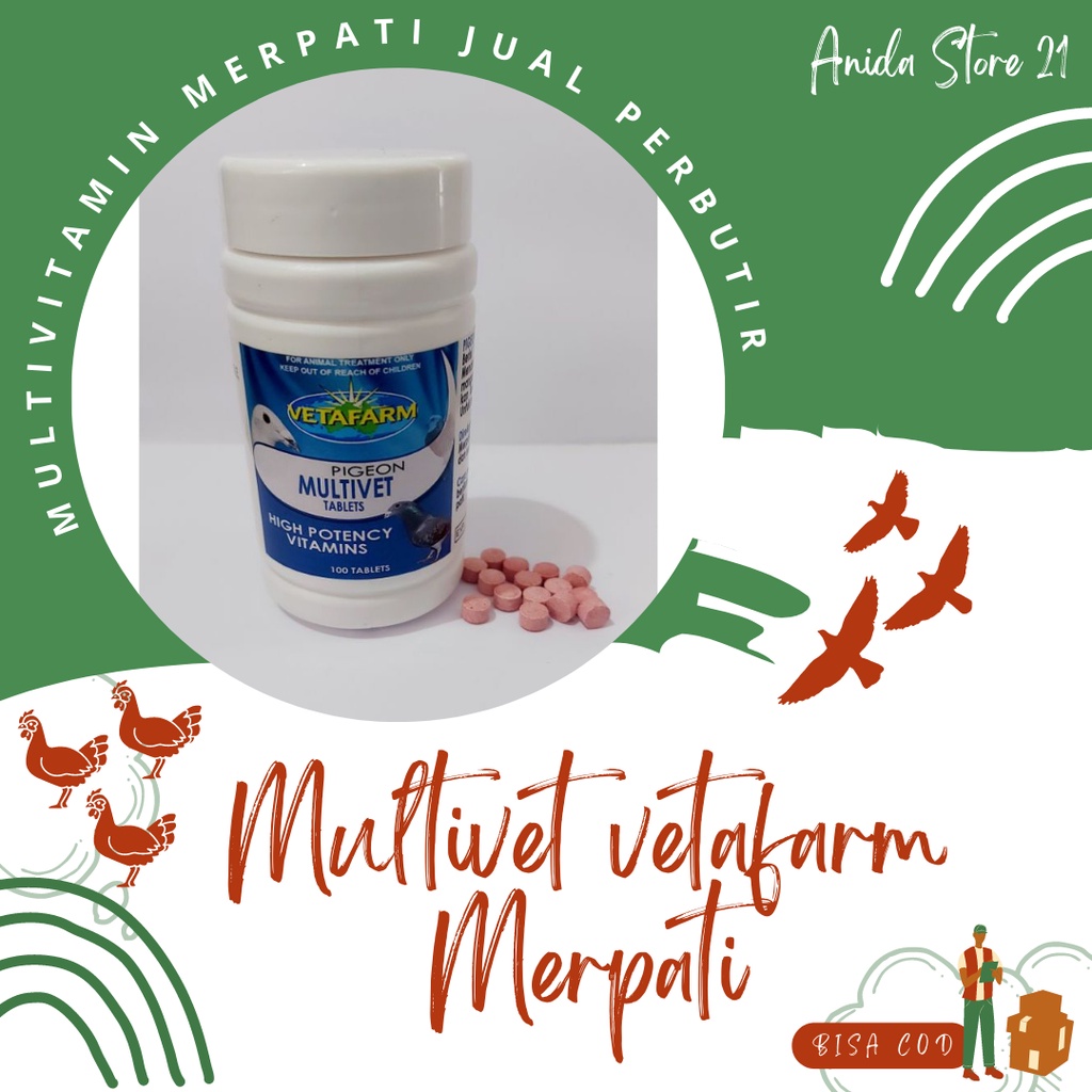 Multivet Vetafarm Multivitamin Merpati Jual Perbutir