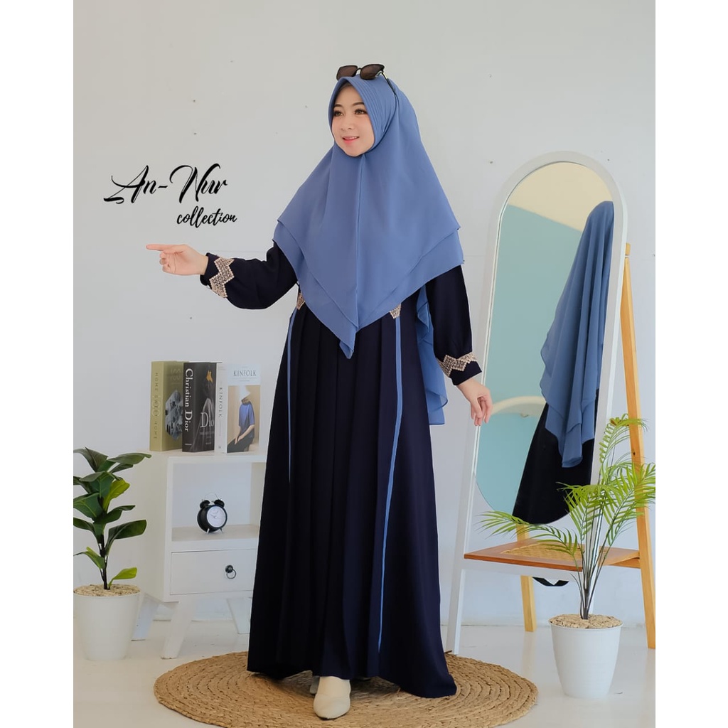 GAMIS SET KHIMAR RANIA ORI ANNUR ITYCREPE MIX CERUTY ALETA RENDA ESTETIK KOREAN OUTHER LOOK BAJU MUSLIM SYARI GAMIS PUTIH MANASIK HAJI UMROH