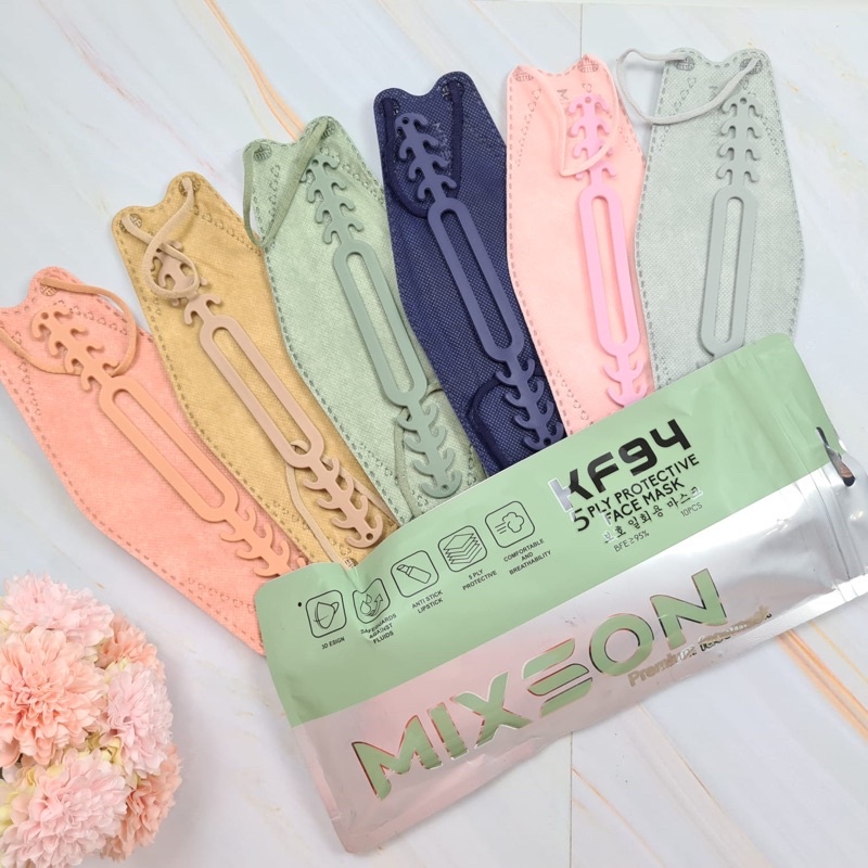 [ MIXSON ] 5 ply Masker Premium KF94 isi 10cs Tali Sewarna