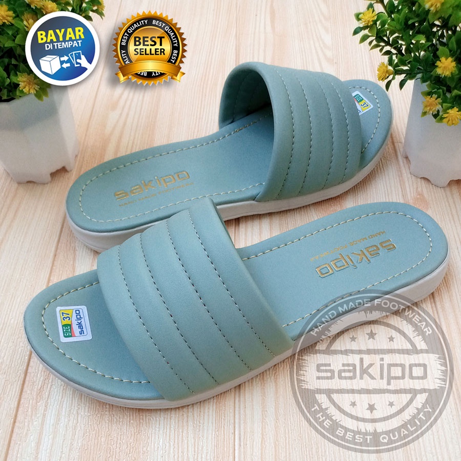 PROMO 11.11 BIG SALE !! SANDAL WANITA DEWASA SLOP BUSA EMPUK KEKINIAN / SANDAL RUMAH REMAJA / SAKIPO