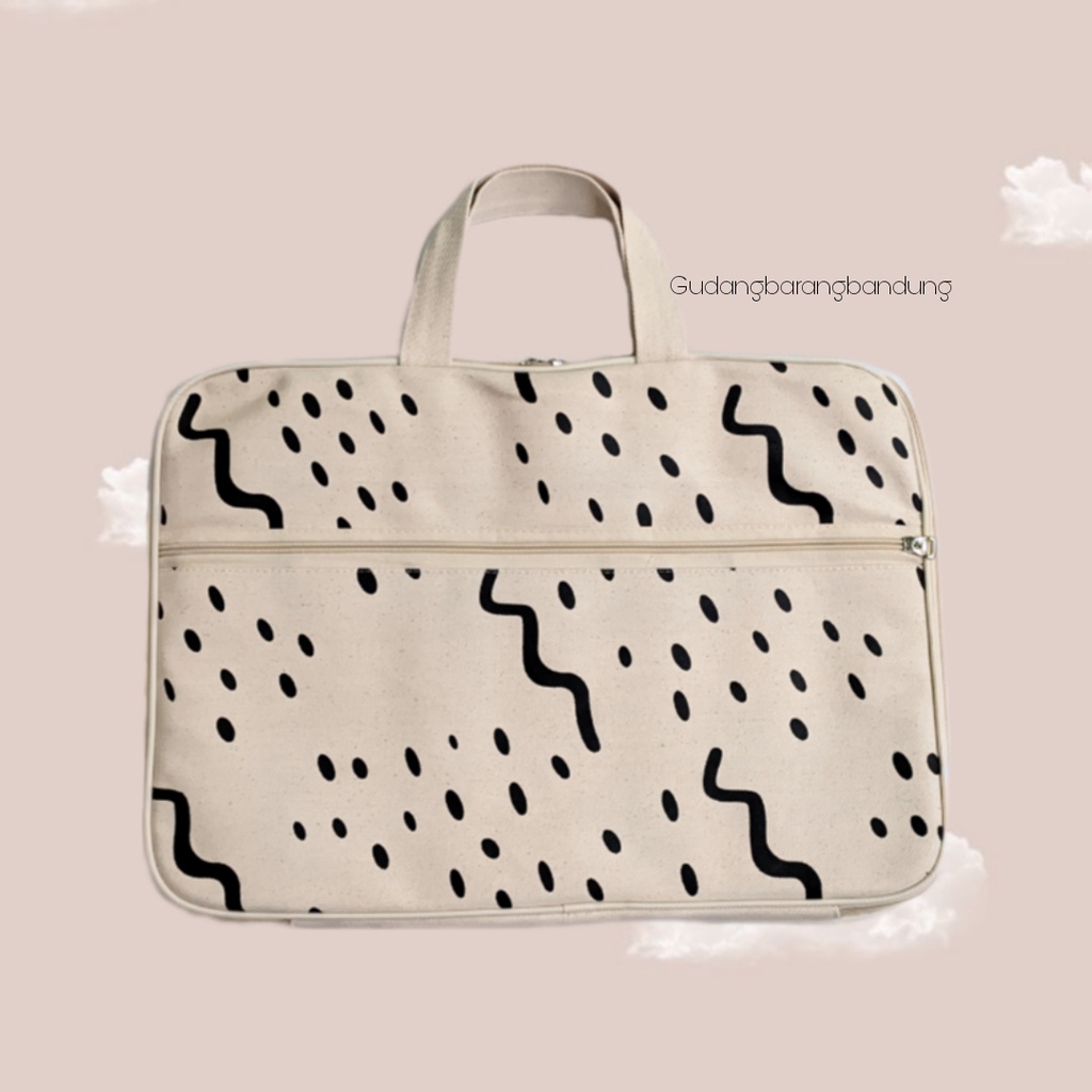 Tas Laptop Sleeve Kanvas Motif Lavenia - Perlindungan dan Gaya untuk Ukuran 15,6 Inch Anda