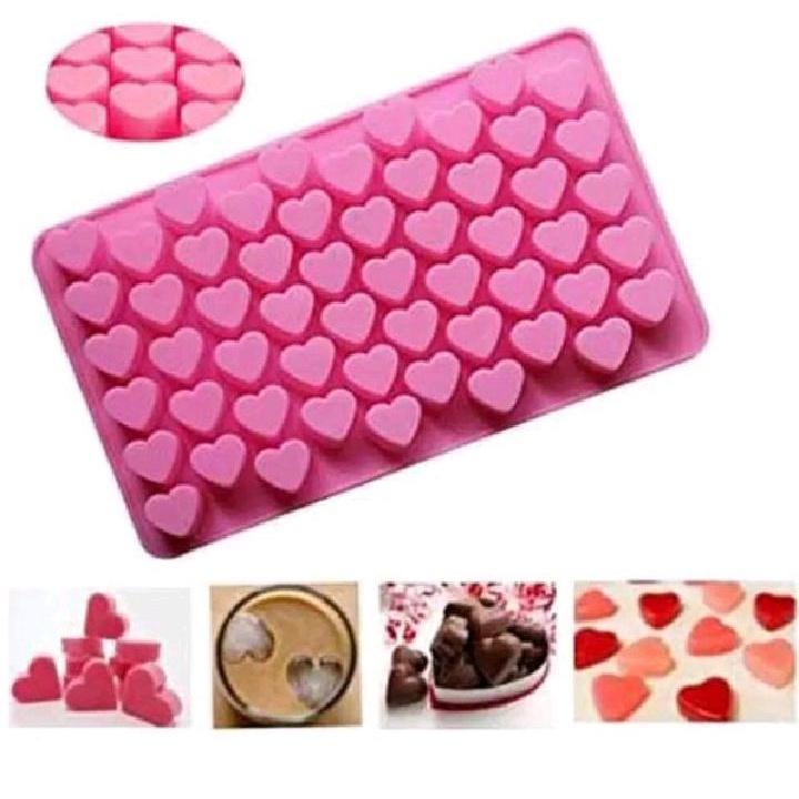 Cetakan Silikon Love Mini 55 Lubang Cetakan Es Batu Ice Cube Tray Mold Love Mini Cetakan Coklat Jelly Pudding Lucu