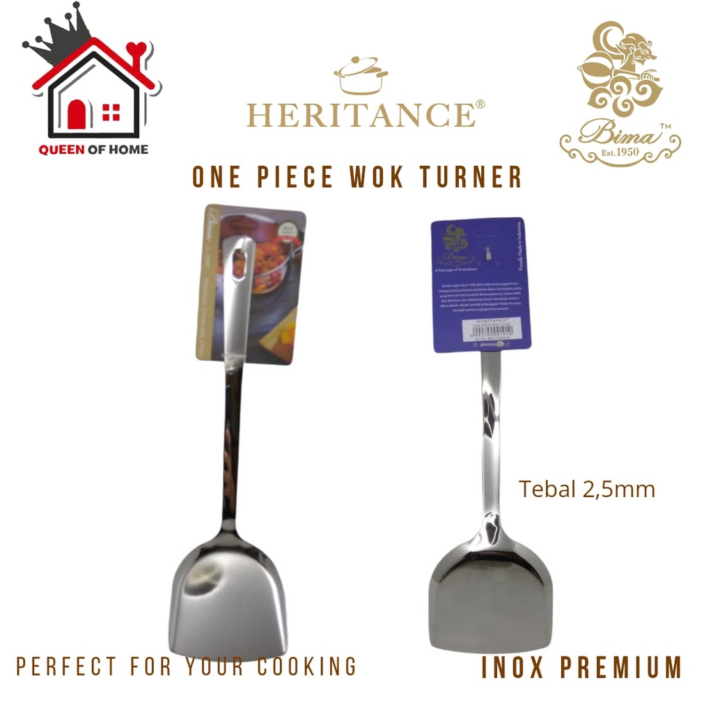 Bima Heritance One Piece Wok Turner Spatula Inox Premium BP0112509NP Sutil Wok Wajan