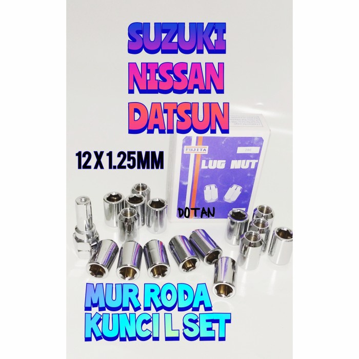 12x1.25mm MUR BAUT RODA VELG BAN MOBIL KUNCI L / LUG NUT FUJITA