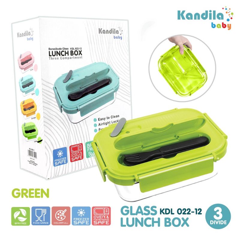 Kandila Glass Lunch Box 3 Divide KDL 022-12