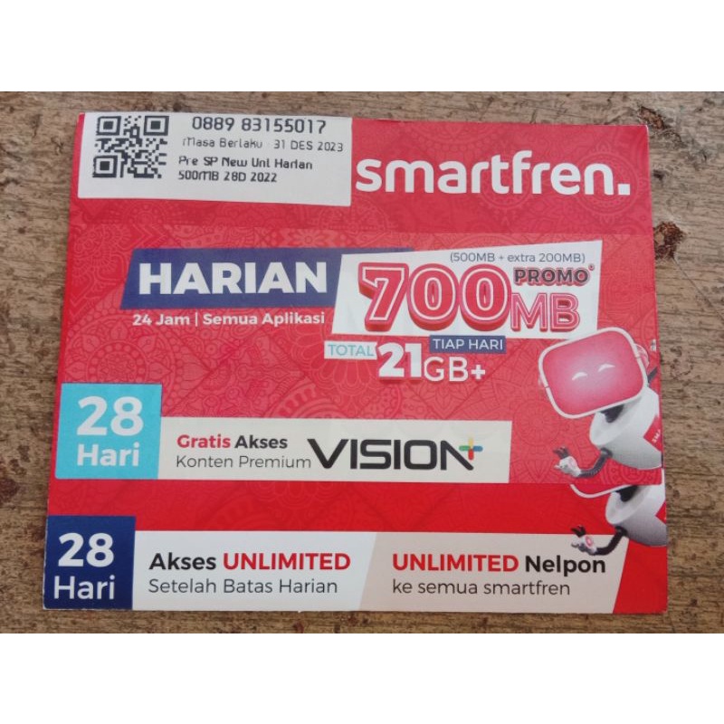 Kartu Perdana Kuota Smartfren Unlimited LITE 28 Hari(FUP 700mb/hari)