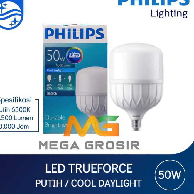 {SC.18Oc22ᴮ} Lampu Philips LED 50 Watt E27 Putih 6- TForce 50 Watt TrueForce 50 W 50Watt Original Gr