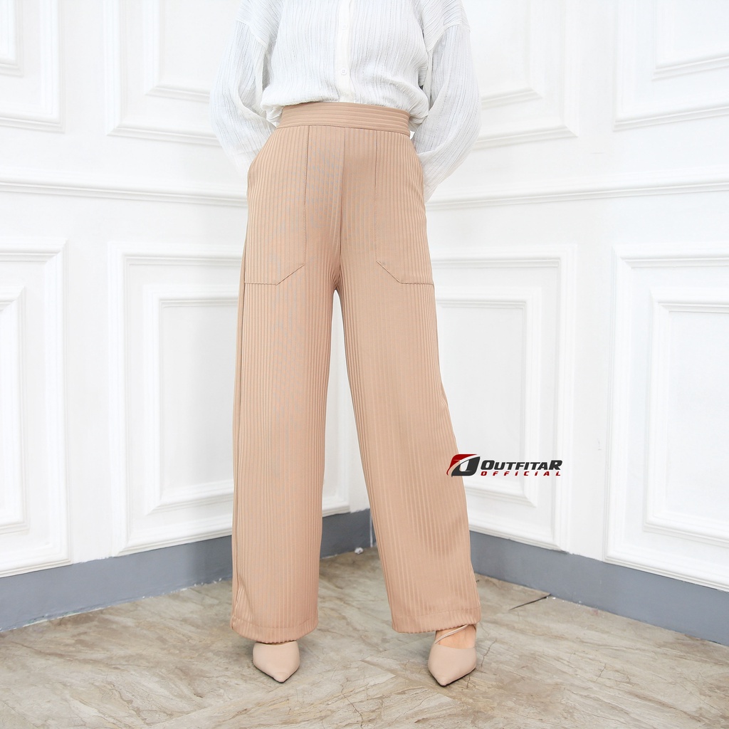 Celana Kulot Knit Highwaist Cullote Pants Celana Wanita Yuna Pants