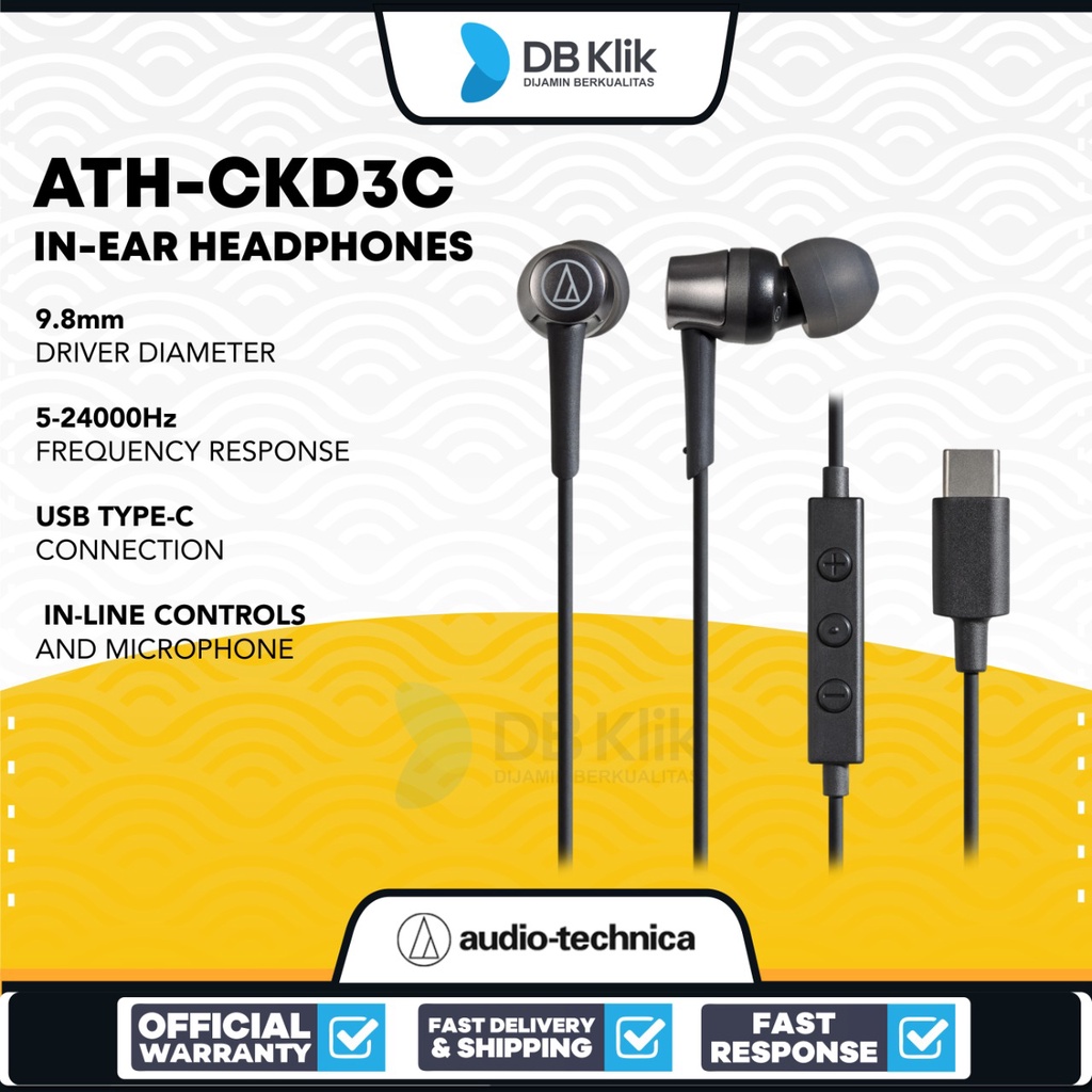 Earphone Audio Technica CKD3C USB-C- ATH-CKD3C In-Ear Headphones TypeC