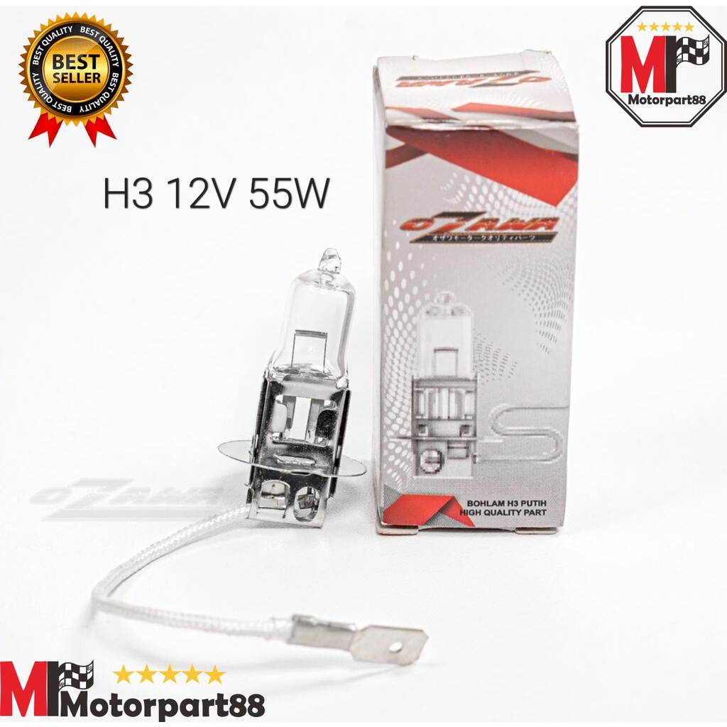 BOHLAM DEPAN OZAWA HALOGEN TEMBAK H3 12V 55W