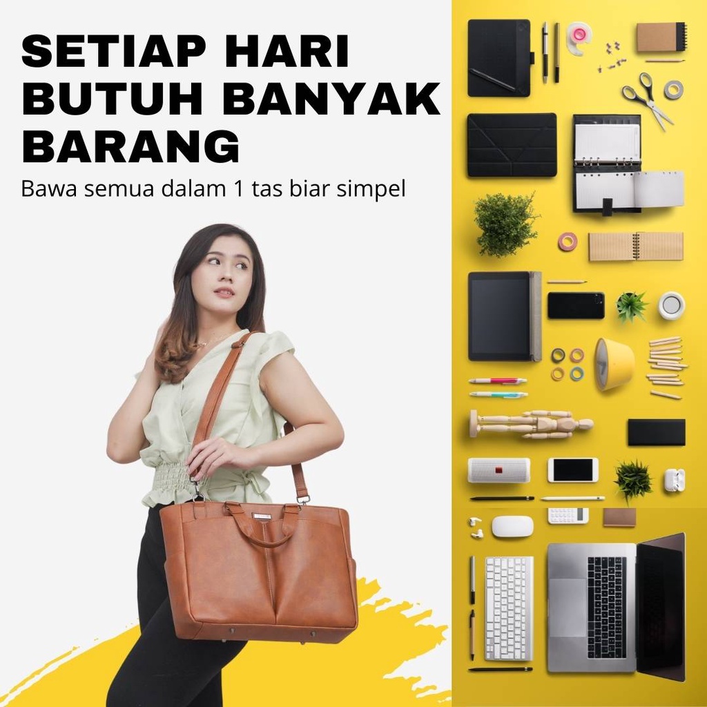 ATHENA Bag by Manjua. Muat LAPTOP 15 inch. Tas Ransel, Tas Kerja Wanita, Muat Banyak Barang. Tas Ukuran Besar Dengan 10 Ruang. Melindungi Laptop Dari Benturan dan Gesekan.