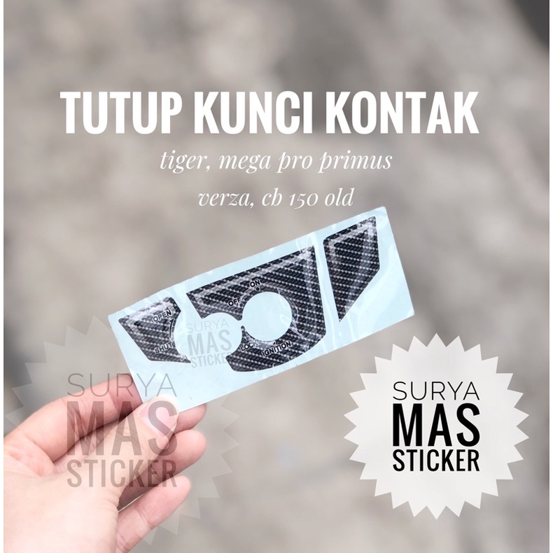 stiker tutup kunci kontak honda tiger mega pro primis verza cb 150 lama cover timbul