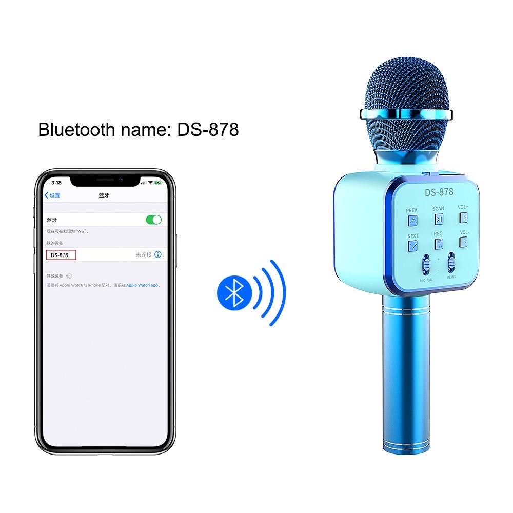 Mic Karaoke HMN41 Bluetooth Speaker Microphone Amplifier Blutut Wireless