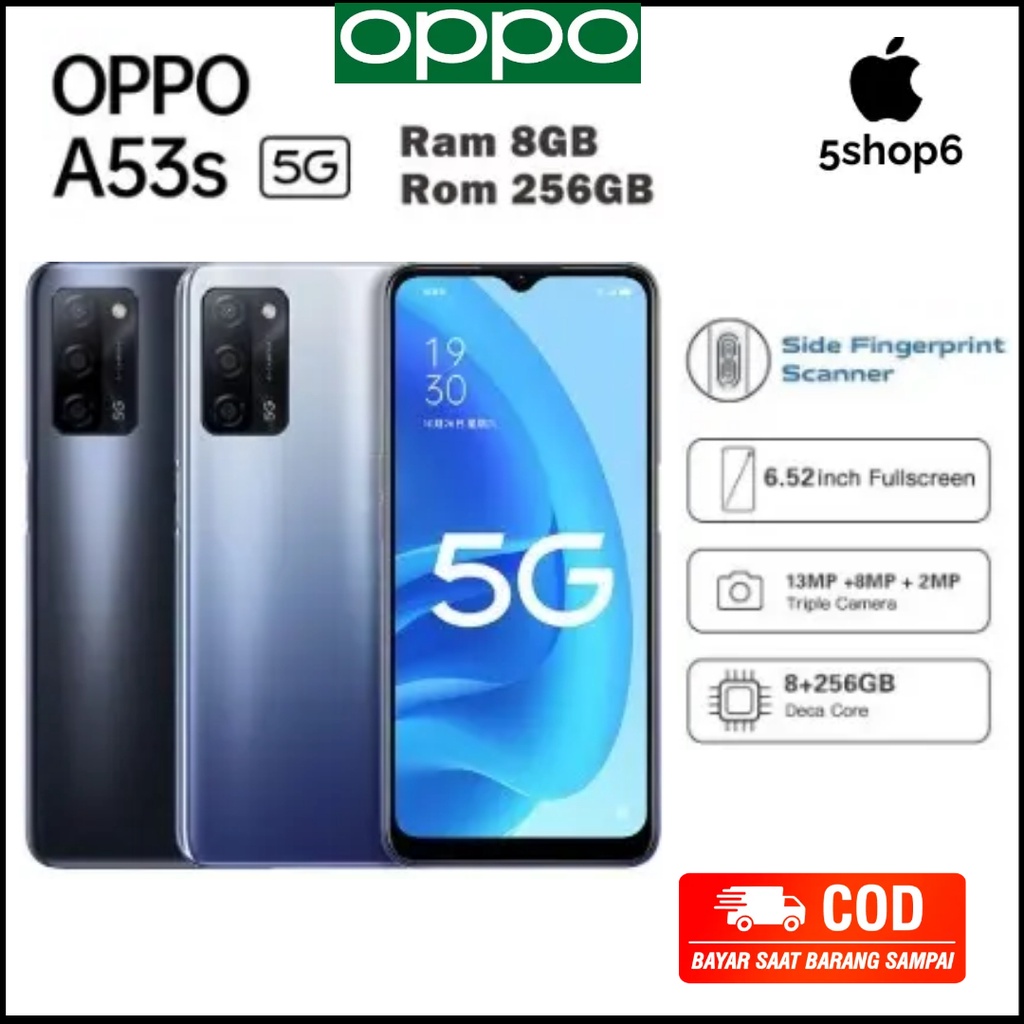 hp murah oppo A53S 5G RAM 8GB/ 256GB 6.52 inch baru SmartPhones handphone