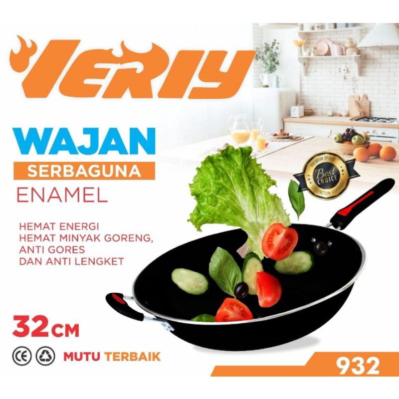 Wajan enamel GSF uk 32 gagang enamel gsf anti lengket penggorengan uk 32