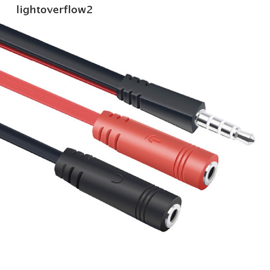 (lightoverflow2) 1pc Kabel Adapter Splitter Jack 3.5mm Male Ke Female Untuk Earphone / Headphone