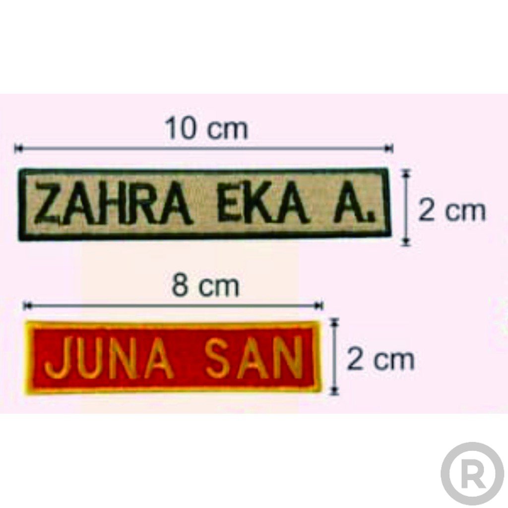 

BET NAMA - NAME TAG Bordir Nama Custom