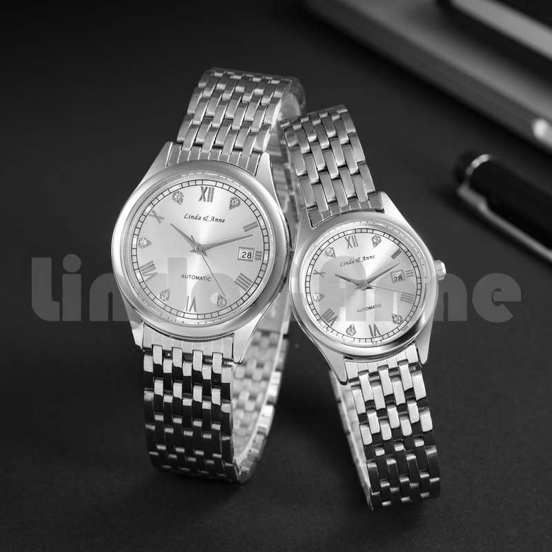 Jam Tangan Couple Original Anti Air Pria Wanita Luminous Analog Stainless Steel Fashion