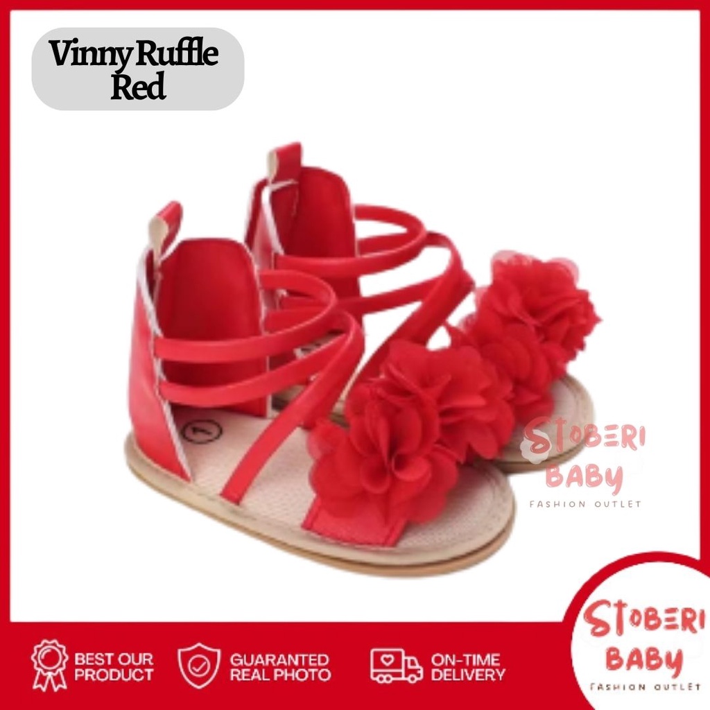 PUNCAK 3.3 stoberi baby - PREWALKER Sepatu Anak Bayi Baby Shoes Sandal Casual Socks Anti Slip Bahan Import / VINNY RUFFLE